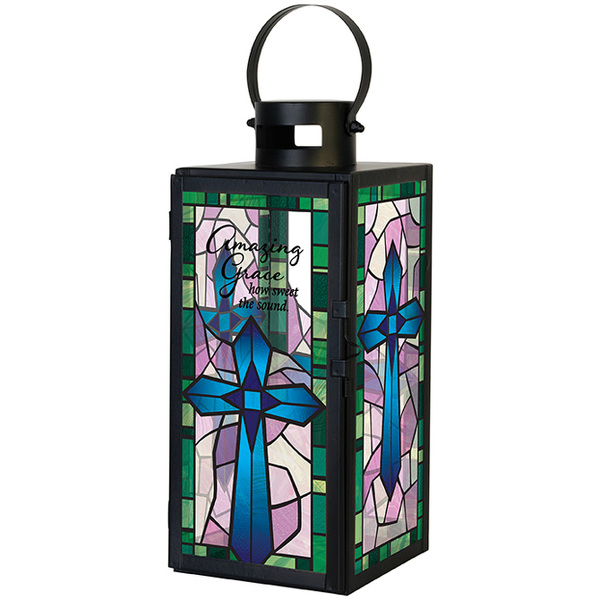 Amazing Grace Stained Glass Lantern from Rees Flowers & Gifts in Gahanna, OH