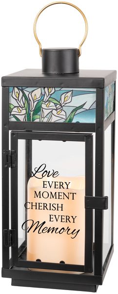 Love Every Moment Stained Glass Top Lantern from Rees Flowers & Gifts in Gahanna, OH