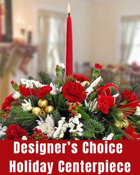Designer's Choice Holiday Centerpiece from Rees Flowers & Gifts in Gahanna, OH