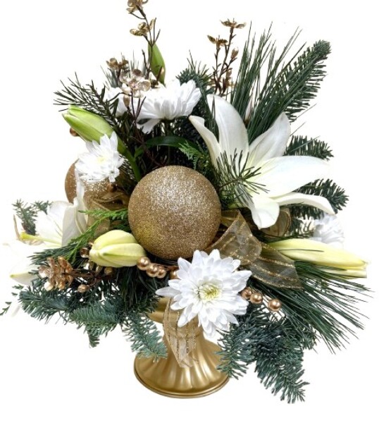 Holiday Elegance Centerpiece from Rees Flowers & Gifts in Gahanna, OH