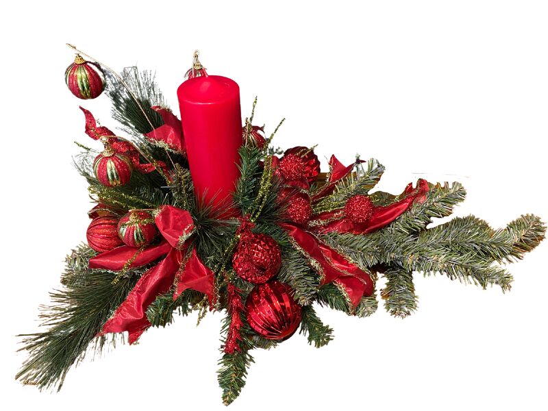 Jingle All The Way Silk Centerpiece<br><b>Sale! Save 30%</b> from Rees Flowers & Gifts in Gahanna, OH