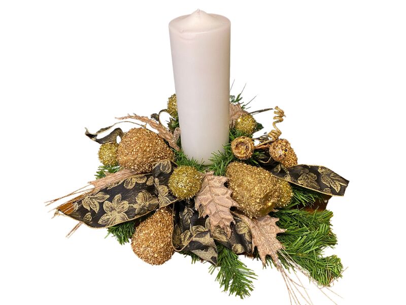 White Christmas Silk Centerpiece<br><b>Sale! Save 30%</b> from Rees Flowers & Gifts in Gahanna, OH