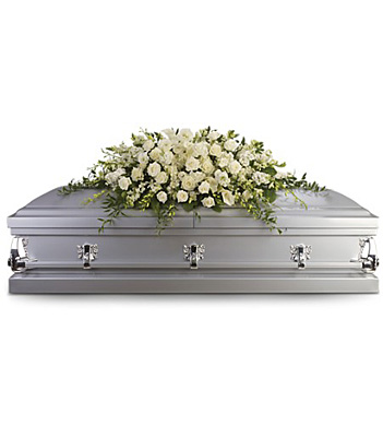 Purity and Peace Casket Spray from Rees Flowers & Gifts in Gahanna, OH